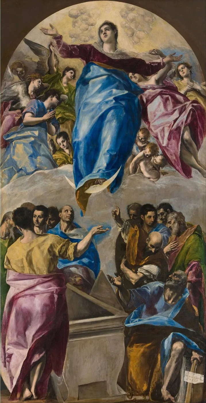 The Assumption of the Virgin (1577) by El Greco — original painting reproduced as a hand-painted oil on canvas