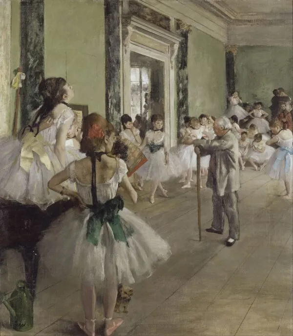 The Ballet Class (1871) by Edgar Degas — original painting reproduced as a hand-painted oil on canvas