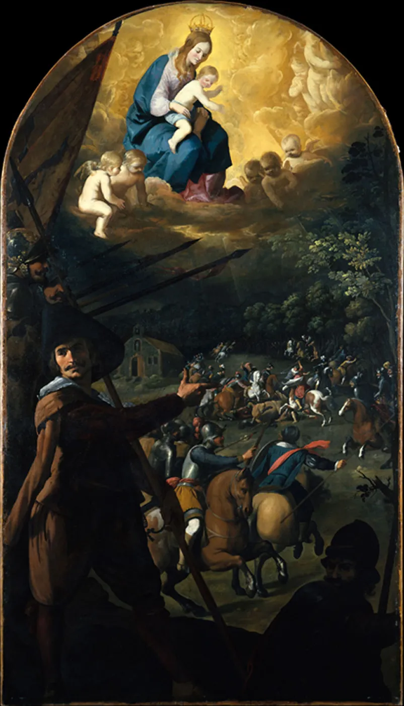 The Battle between Christians and Moors at El Sotillo (1637) by Francisco de Zurbarán — original painting reproduced as a hand-painted oil on canvas