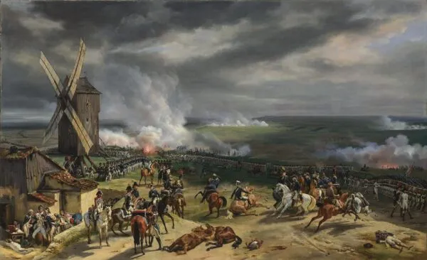 The Battle of Valmy (1826) by Horace Vernet — original painting reproduced as a hand-painted oil on canvas