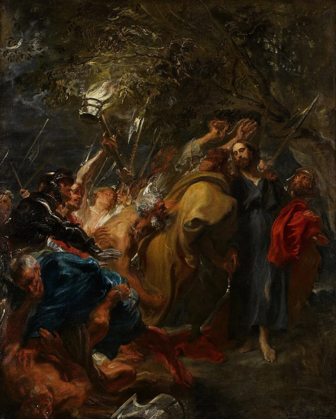 The Betrayal of Christ (1610) by Anthony van Dyck — original painting reproduced as a hand-painted oil on canvas