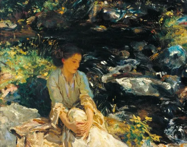 The Black Brook (1908) by John Singer Sargent — original painting reproduced as a hand-painted oil on canvas