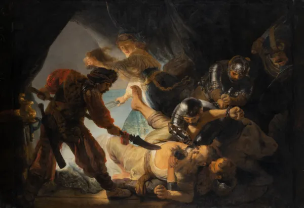 The Blinding of Samson (1636) by Rembrandt — original painting reproduced as a hand-painted oil on canvas