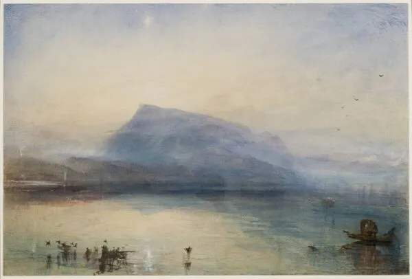 The Blue Rigi by J. M. W. Turner — original watercolour reproduced as a hand-painted oil on canvas