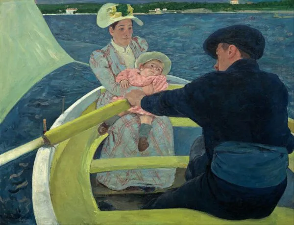 The Boating Party (1893) by Mary Cassatt — original painting reproduced as a hand-painted oil on canvas