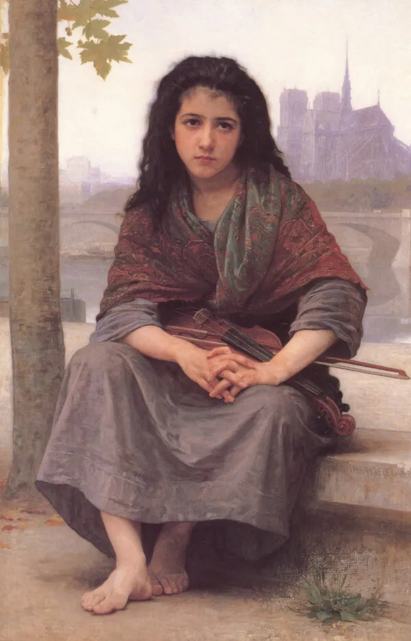 The Bohemian (1890) by William-Adolphe Bouguereau — original painting reproduced as a hand-painted oil on canvas