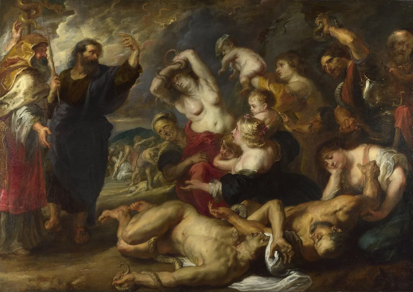 The Brazen Serpent (1638) by Peter Paul Rubens — original painting reproduced as a hand-painted oil on canvas