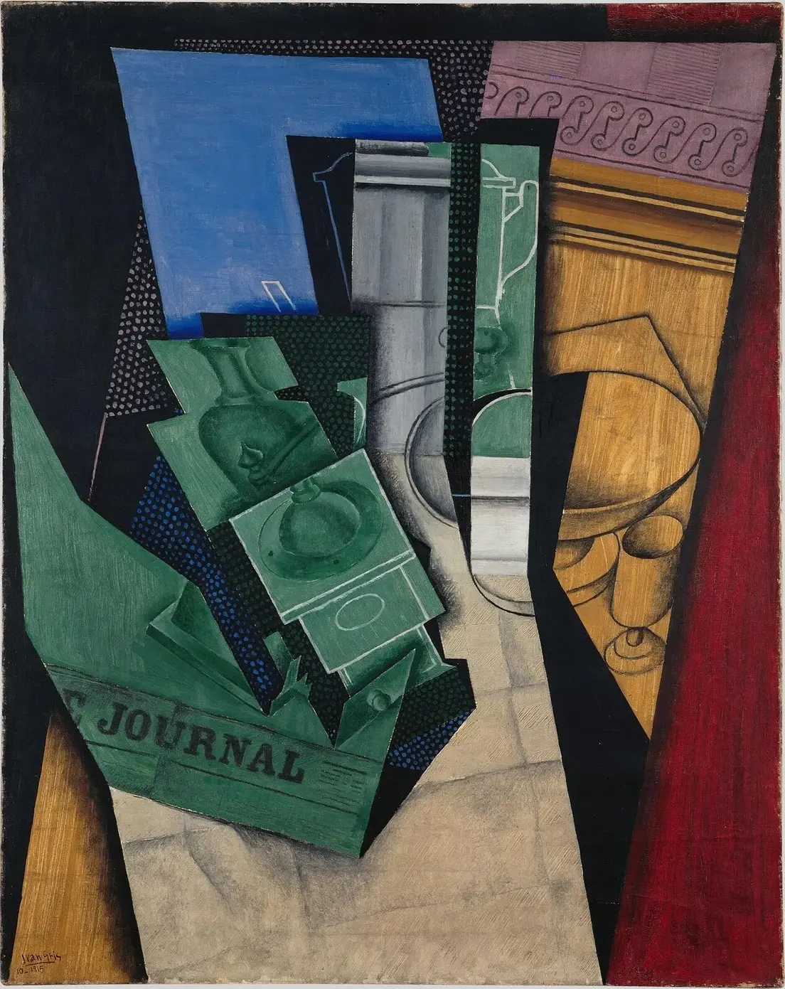 The Breakfast (1915) by Juan Gris — original painting reproduced as a hand-painted oil on canvas