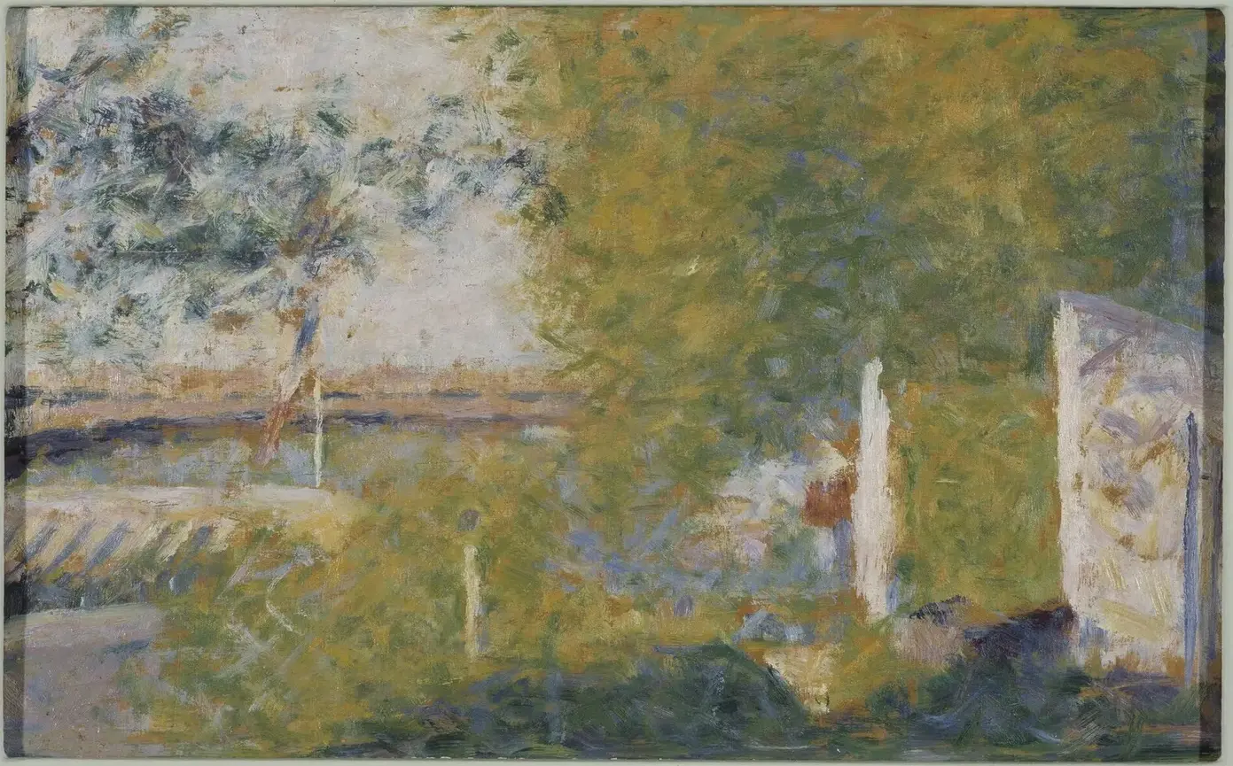 The Bridge at Bineau by Georges Seurat — original painting reproduced as a hand-painted oil on canvas