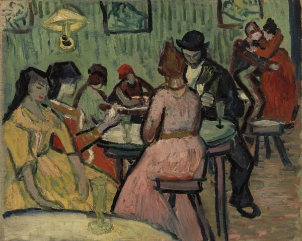 The Brothel (1888) by Vincent van Gogh — original painting reproduced as a hand-painted oil on canvas