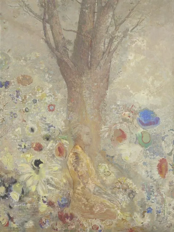 The Buddha (1904) by Odilon Redon — original painting reproduced as a hand-painted oil on canvas