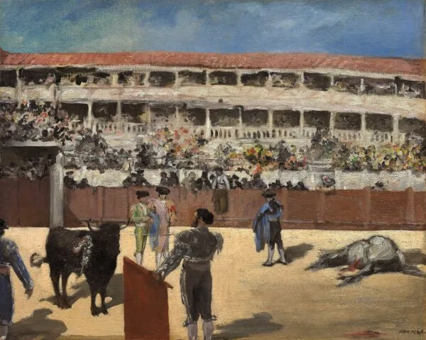 The Bullfight (1865) by Édouard Manet — original painting reproduced as a hand-painted oil on canvas