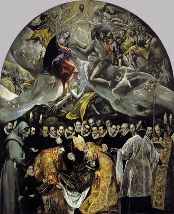 The Burial of the Count of Orgaz (1586) by El Greco — original painting reproduced as a hand-painted oil on canvas