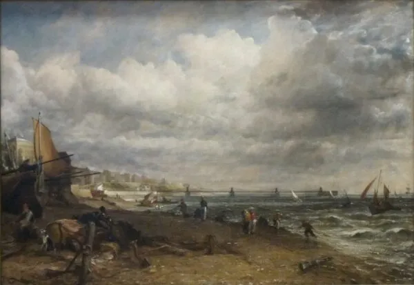 The Chain Pier, Brighton (1826) by John Constable — original painting reproduced as a hand-painted oil on canvas