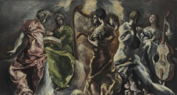 The Concert of the Angels (1600) by El Greco — original painting reproduced as a hand-painted oil on canvas