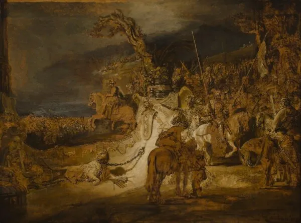 The concord of the state (1642) by Rembrandt — original painting reproduced as a hand-painted oil on canvas
