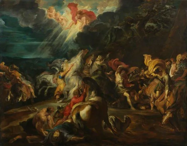 The Conversion of Saint Paul (1610) by Peter Paul Rubens — original painting reproduced as a hand-painted oil on canvas