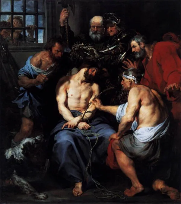 The Crown of Thorns (1618) by Anthony van Dyck — original painting reproduced as a hand-painted oil on canvas