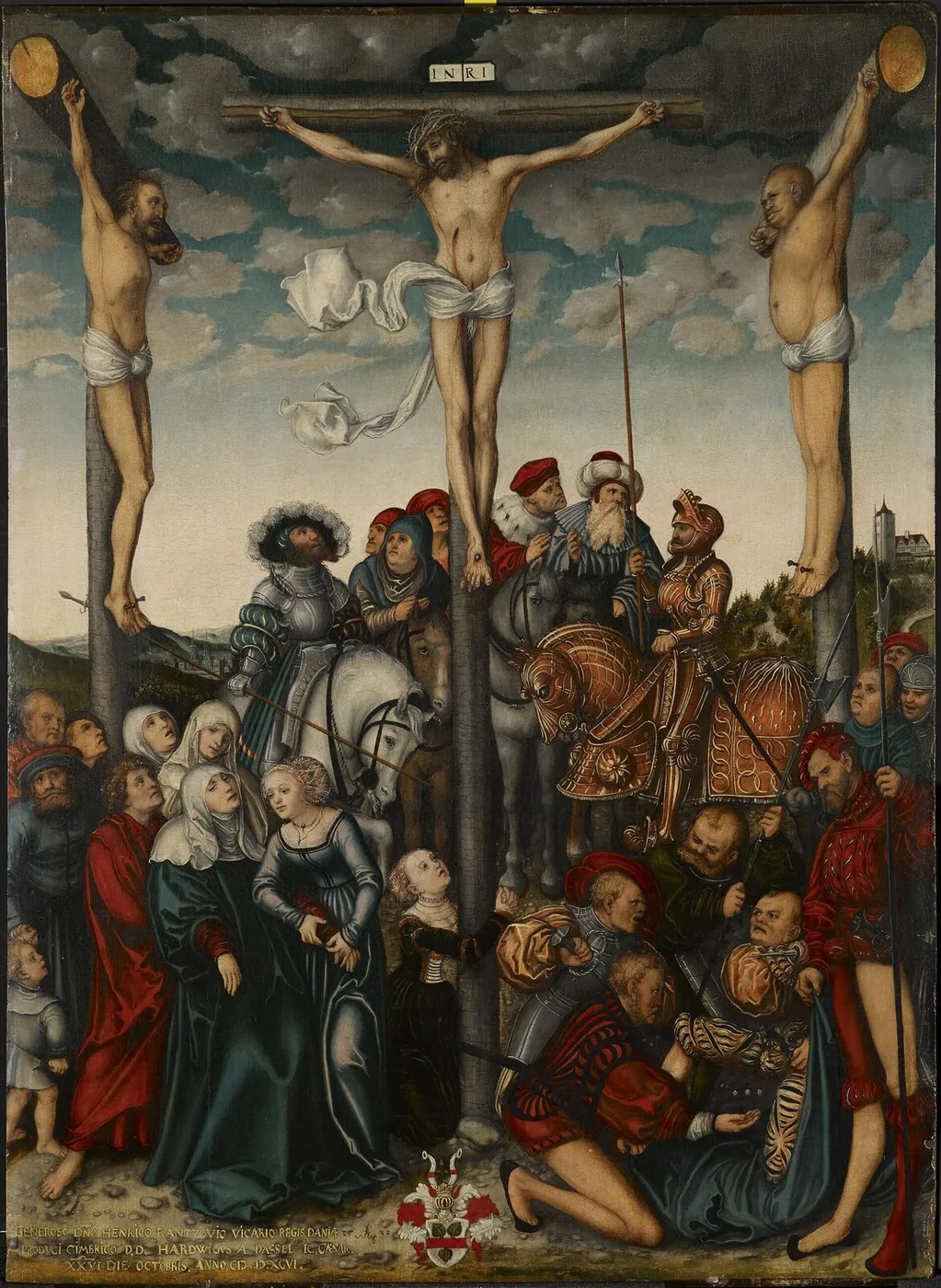 The Crucifixion (1532) by Lucas Cranach the Elder — original painting reproduced as a hand-painted oil on canvas