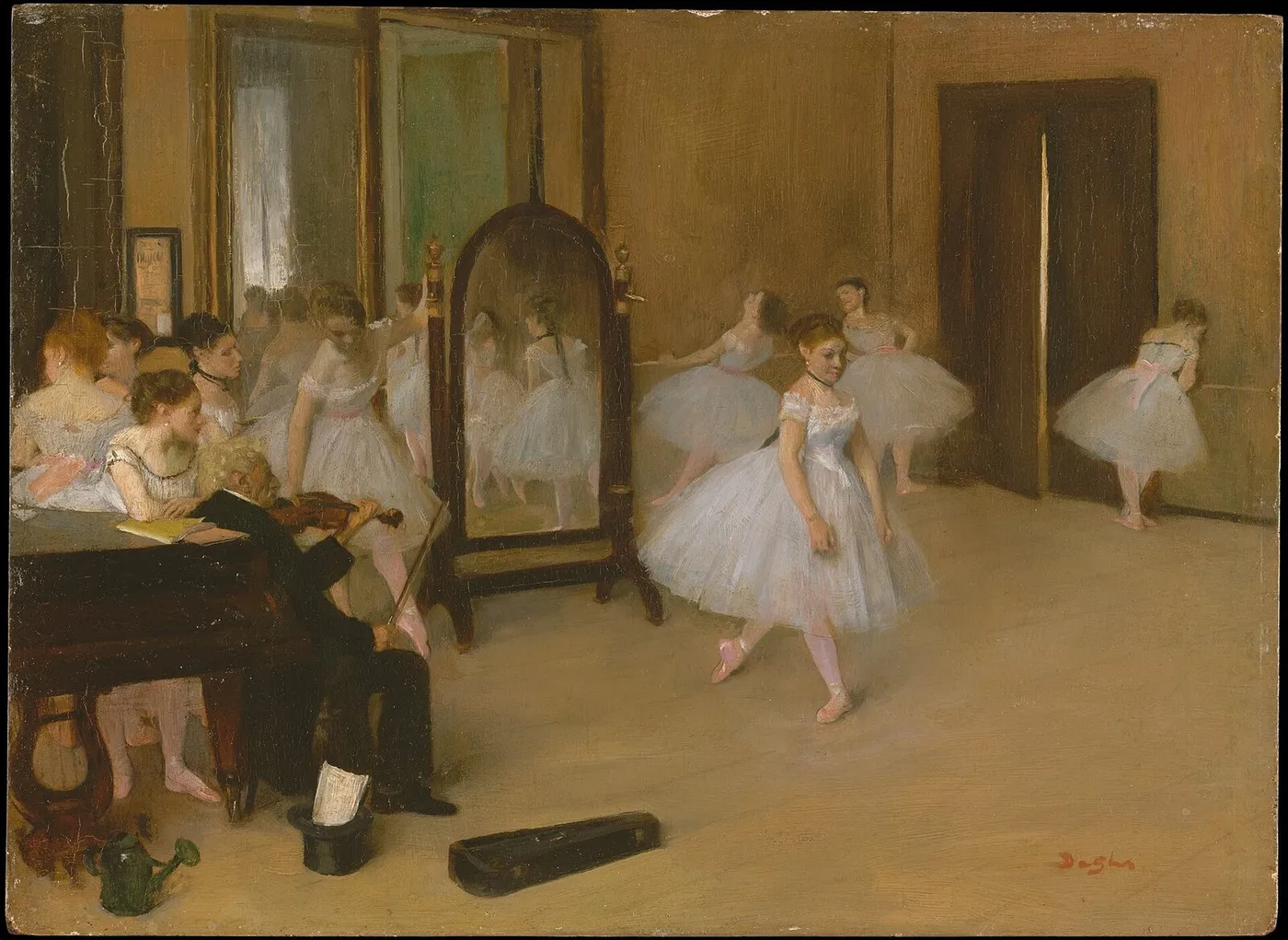 The Dancing Class (1870) by Edgar Degas — original painting reproduced as a hand-painted oil on canvas