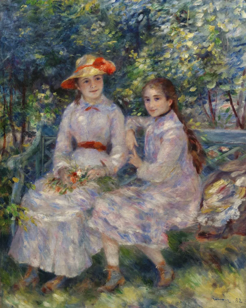 The Daughters of Durand-Ruel (1882) by Pierre-Auguste Renoir — original painting reproduced as a hand-painted oil on canvas