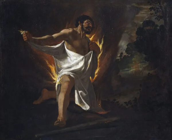 The Death of Hercules (1634) by Francisco de Zurbarán — original painting reproduced as a hand-painted oil on canvas