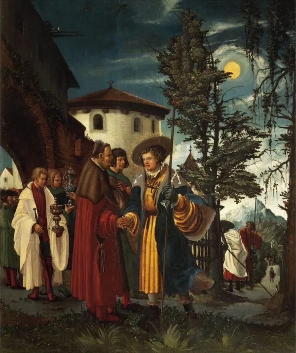 The Departure of Saint Florian (1510) by Albrecht Altdorfer — original painting reproduced as a hand-painted oil on canvas