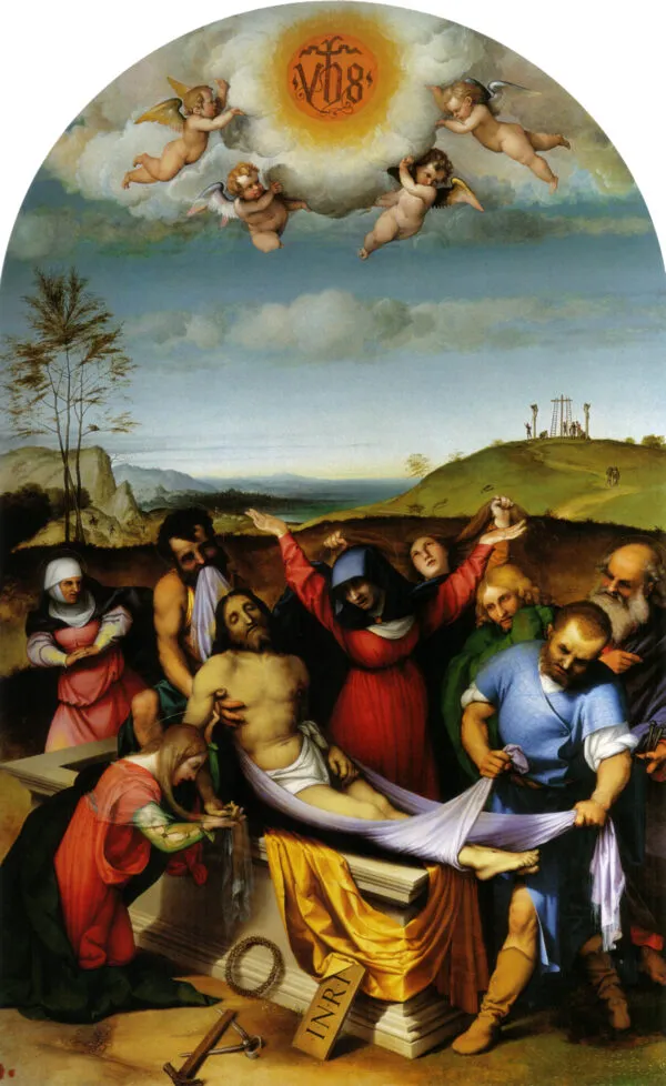 The Deposition (1509) by Lorenzo Lotto — original painting reproduced as a hand-painted oil on canvas