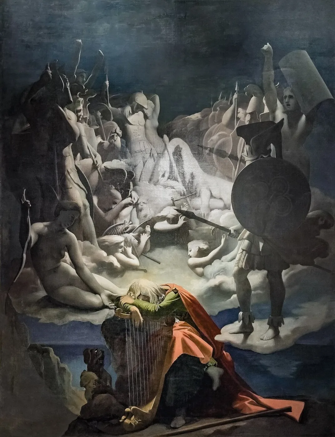 The Dream of Ossian (1813) by Jean-Auguste-Dominique Ingres — original painting reproduced as a hand-painted oil on canvas