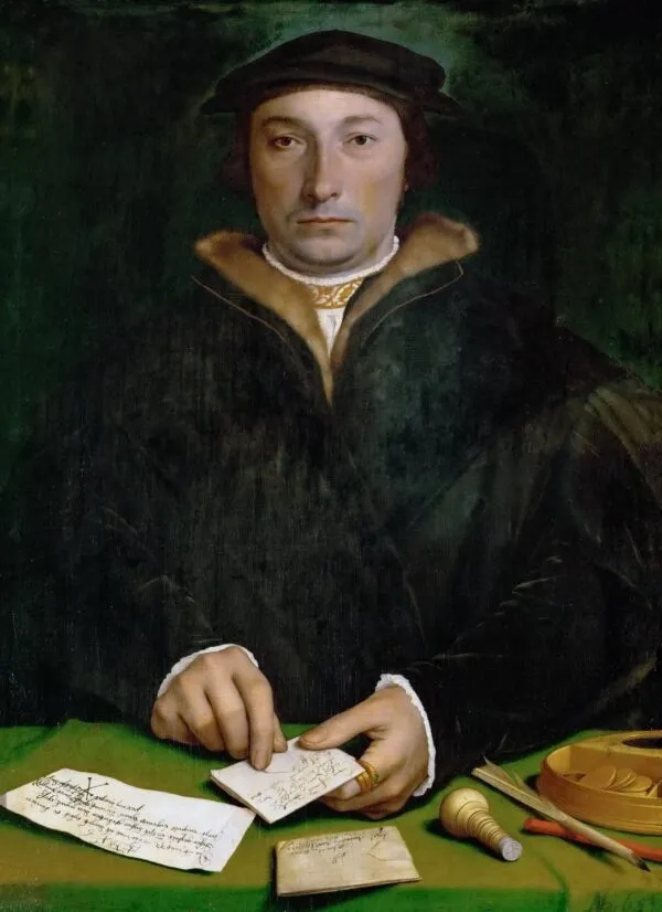 The Duisburg merchant Dirck Tybis (1533) by Hans Holbein the Younger — original painting reproduced as a hand-painted oil on canvas