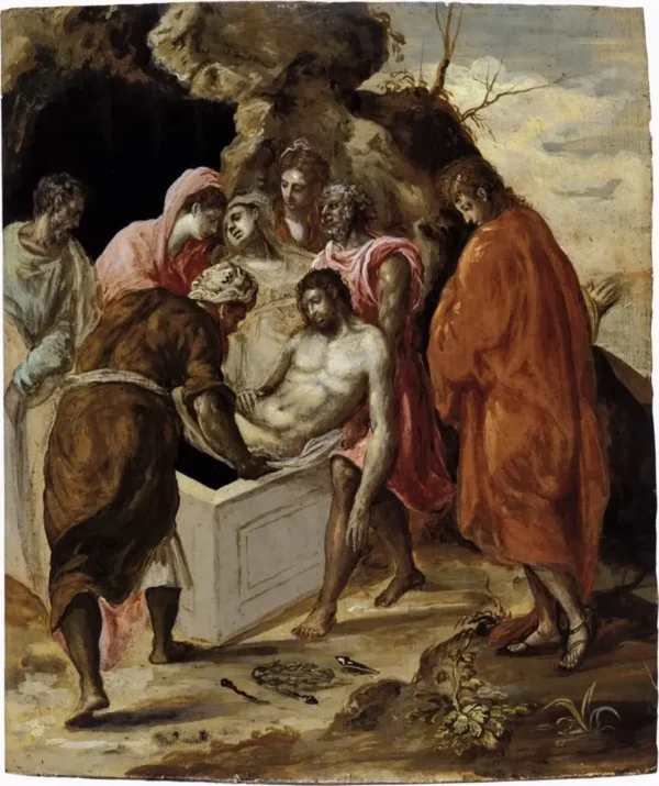 The Entombment of Christ (1570) by El Greco — original painting reproduced as a hand-painted oil on canvas