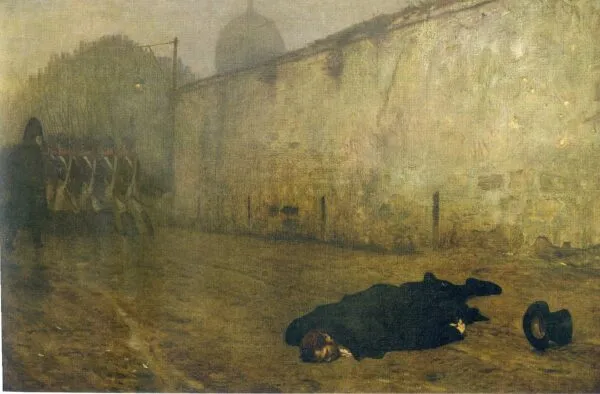 The Execution of Marshal Ney (1868) by Jean-Léon Gérôme — original painting reproduced as a hand-painted oil on canvas