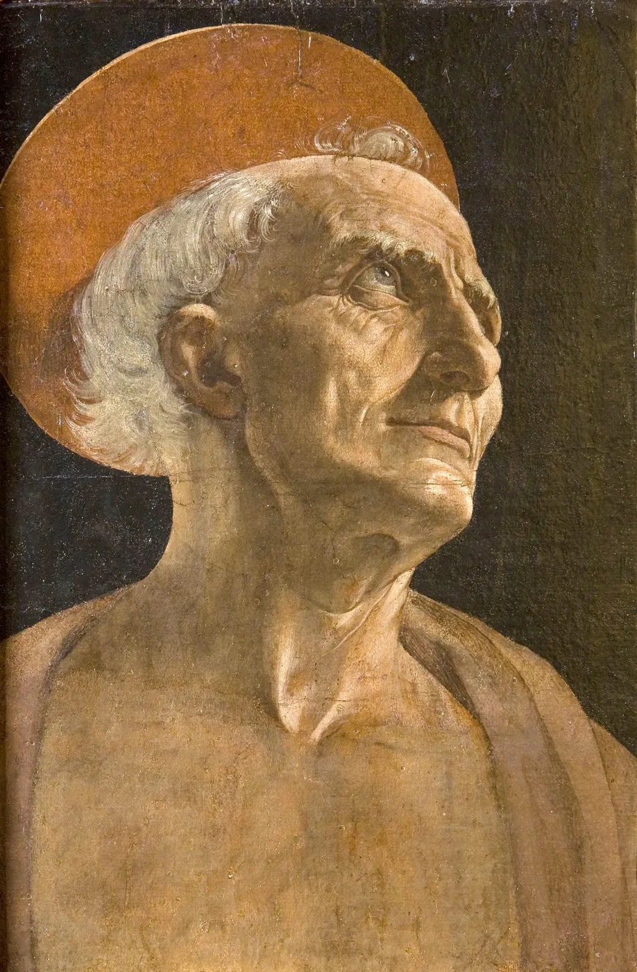 The Face of Saint Jerome (1460) by Andrea del Verrocchio — original painting reproduced as a hand-painted oil on canvas