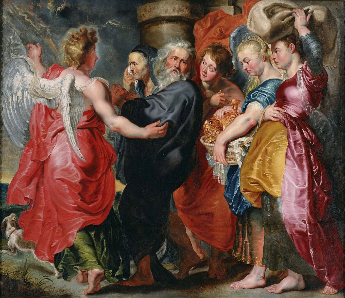 The Flight of Lot and His Family from Sodom (after Rubens) (1619) by Jacob Jordaens — original painting reproduced as a hand-painted oil on canvas