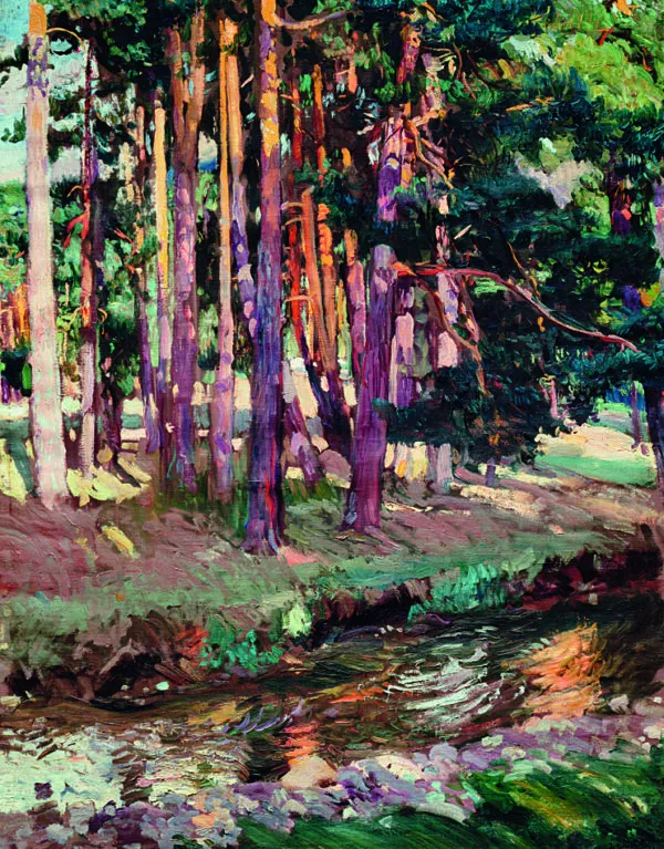 The Forest. La Granja (1907) by Joaquín Sorolla — original painting reproduced as a hand-painted oil on canvas
