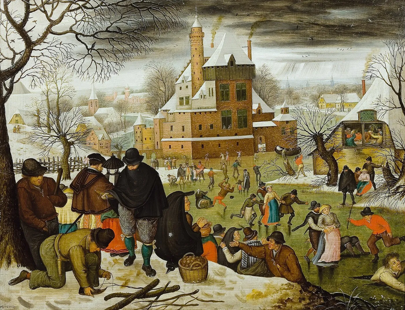 The Four Seasons: Winter by Pieter Brueghel the Younger — original painting reproduced as a hand-painted oil on canvas