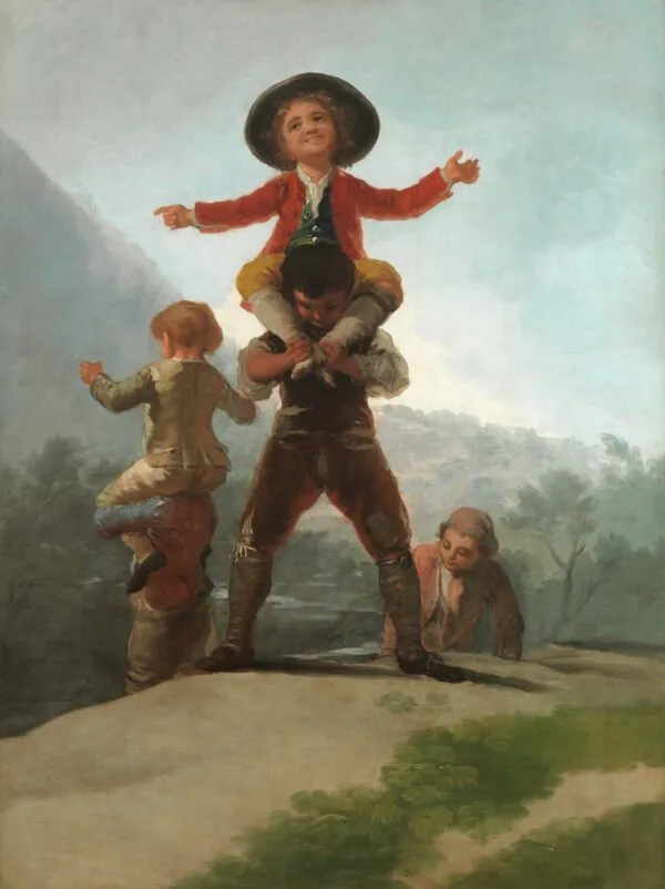 The Game of Horse and Rider (1791) by Francisco Goya — original painting reproduced as a hand-painted oil on canvas