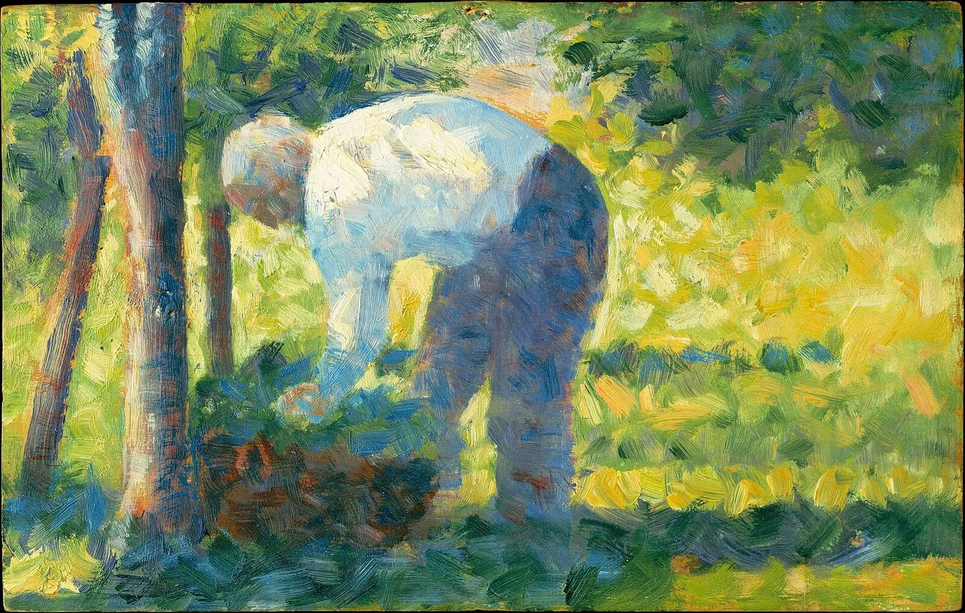 The Gardener (1882) by Georges Seurat — original painting reproduced as a hand-painted oil on canvas