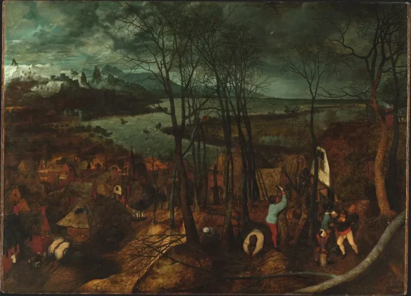 The Gloomy Day (1565) by Pieter Brueghel the Elder — original painting reproduced as a hand-painted oil on canvas