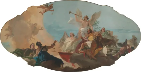 The Glorification of the Barbaro Family (1750) by Giovanni Battista Tiepolo — original painting reproduced as a hand-painted oil on canvas