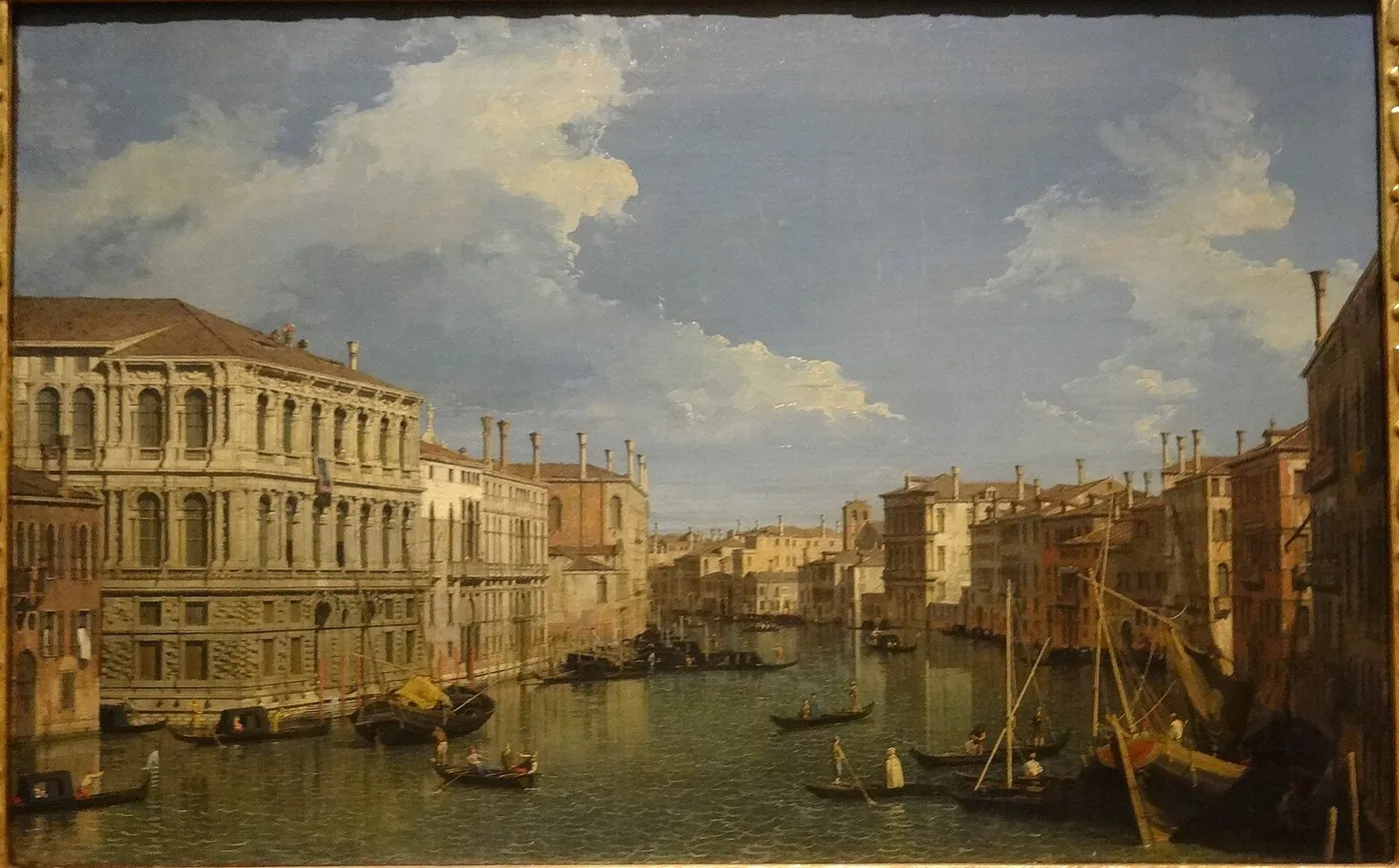 The Grand Canal, Venice, Towards the Northwest by Canaletto — original painting reproduced as a hand-painted oil on canvas