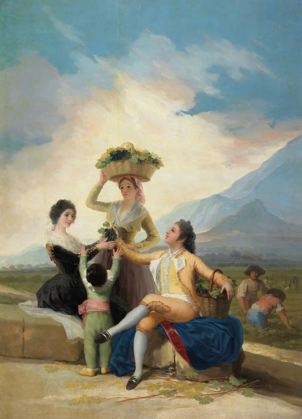 The Grape Harvest (1786) by Francisco Goya — original painting reproduced as a hand-painted oil on canvas
