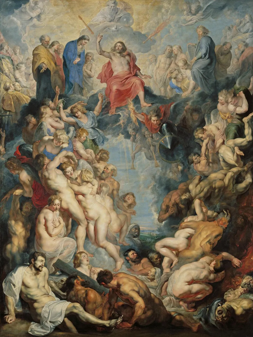 The Great Last Judgement (1617) by Peter Paul Rubens — original painting reproduced as a hand-painted oil on canvas