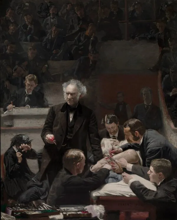 The Gross Clinic (1875) by Thomas Eakins — original painting reproduced as a hand-painted oil on canvas