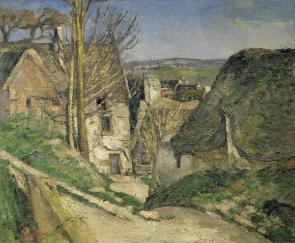 The Hanged Man's House (1874) by Paul Cézanne — original painting reproduced as a hand-painted oil on canvas
