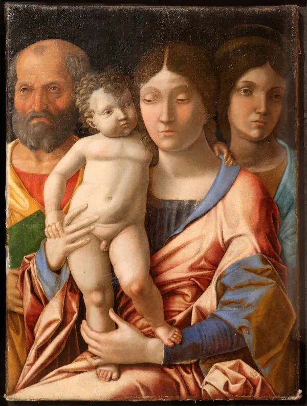 The Holy Family and Mary Magdalene (1495) by Andrea Mantegna — original painting reproduced as a hand-painted oil on canvas