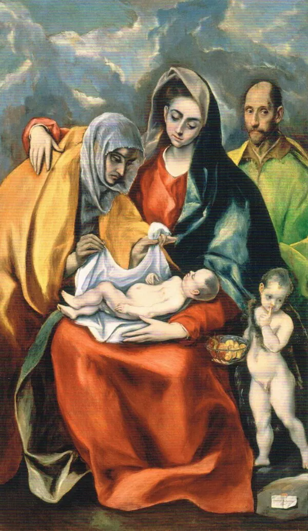 The Holy Family (1586) by El Greco — original painting reproduced as a hand-painted oil on canvas