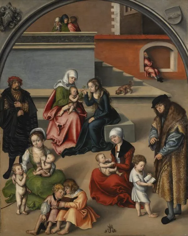 The Holy Kinship (1511) by Lucas Cranach the Elder — original painting reproduced as a hand-painted oil on canvas