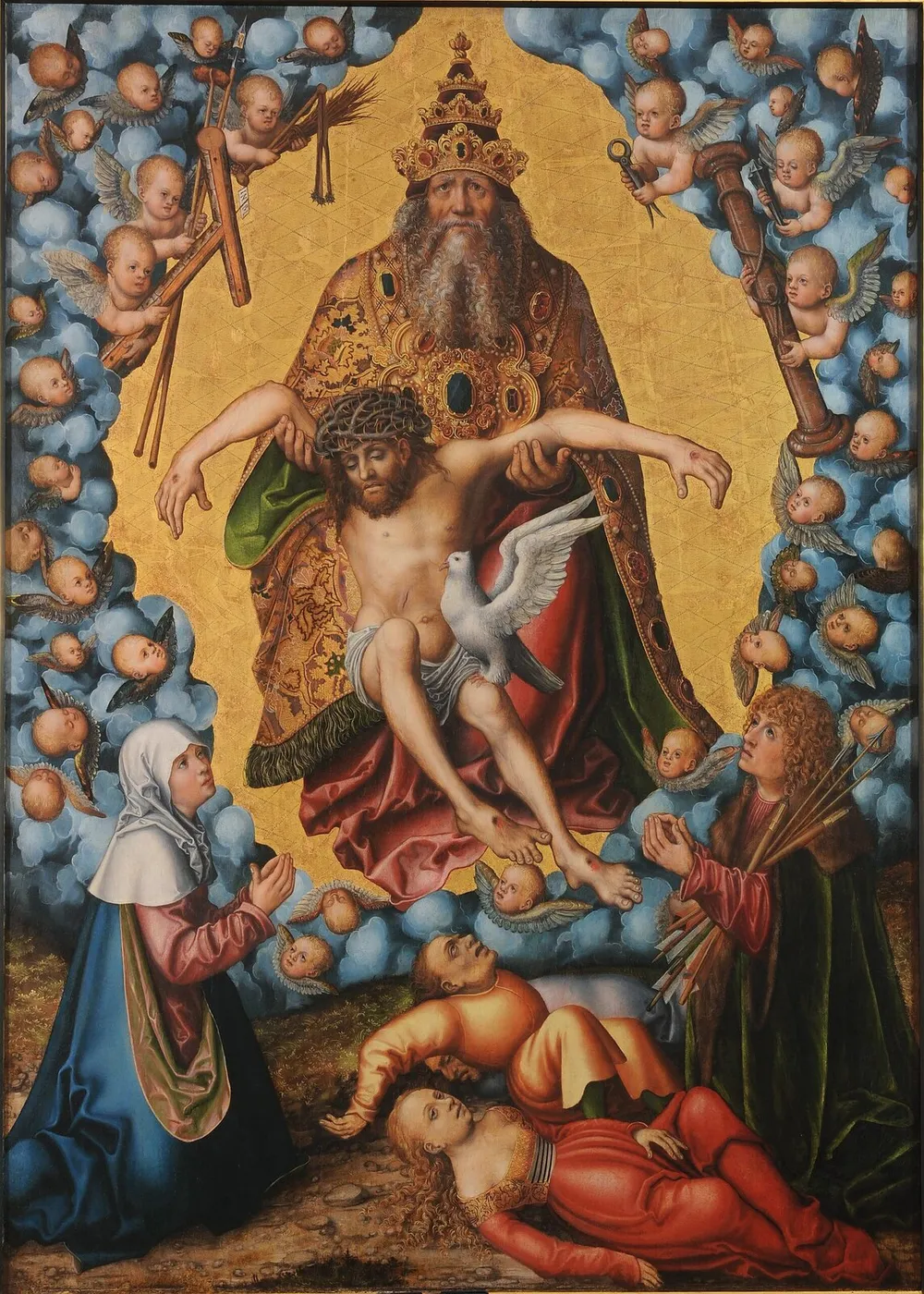 The Holy Trinity (1515) by Lucas Cranach the Elder — original painting reproduced as a hand-painted oil on canvas
