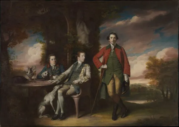 The Honorable Henry Fane (1739–1802) with Inigo Jones and Charles Blair (1761) by Joshua Reynolds — original painting reproduced as a hand-painted oil on canvas